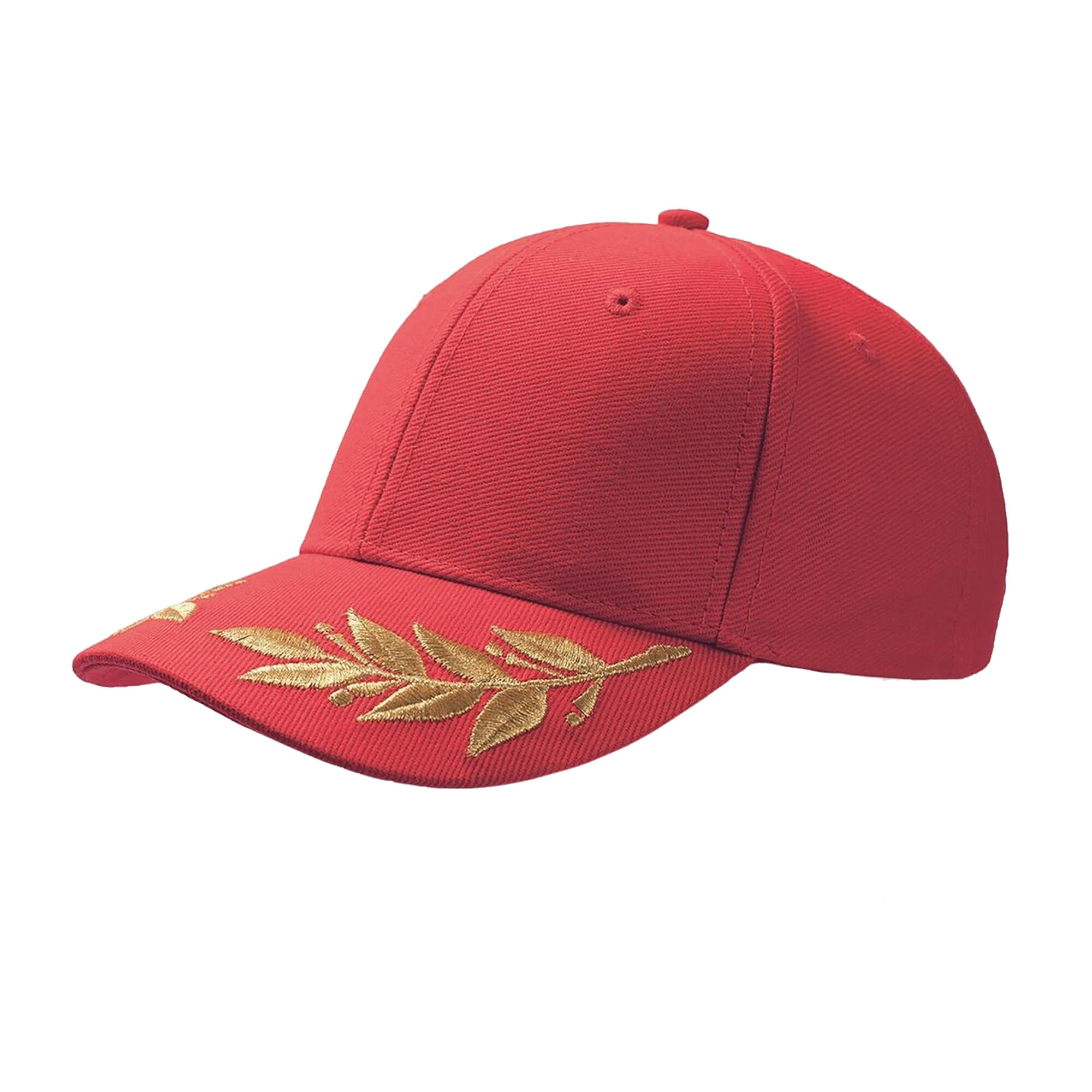 ATLANTIS Winner Laurel Embroidered Cap (Pack Of 2) (Red)