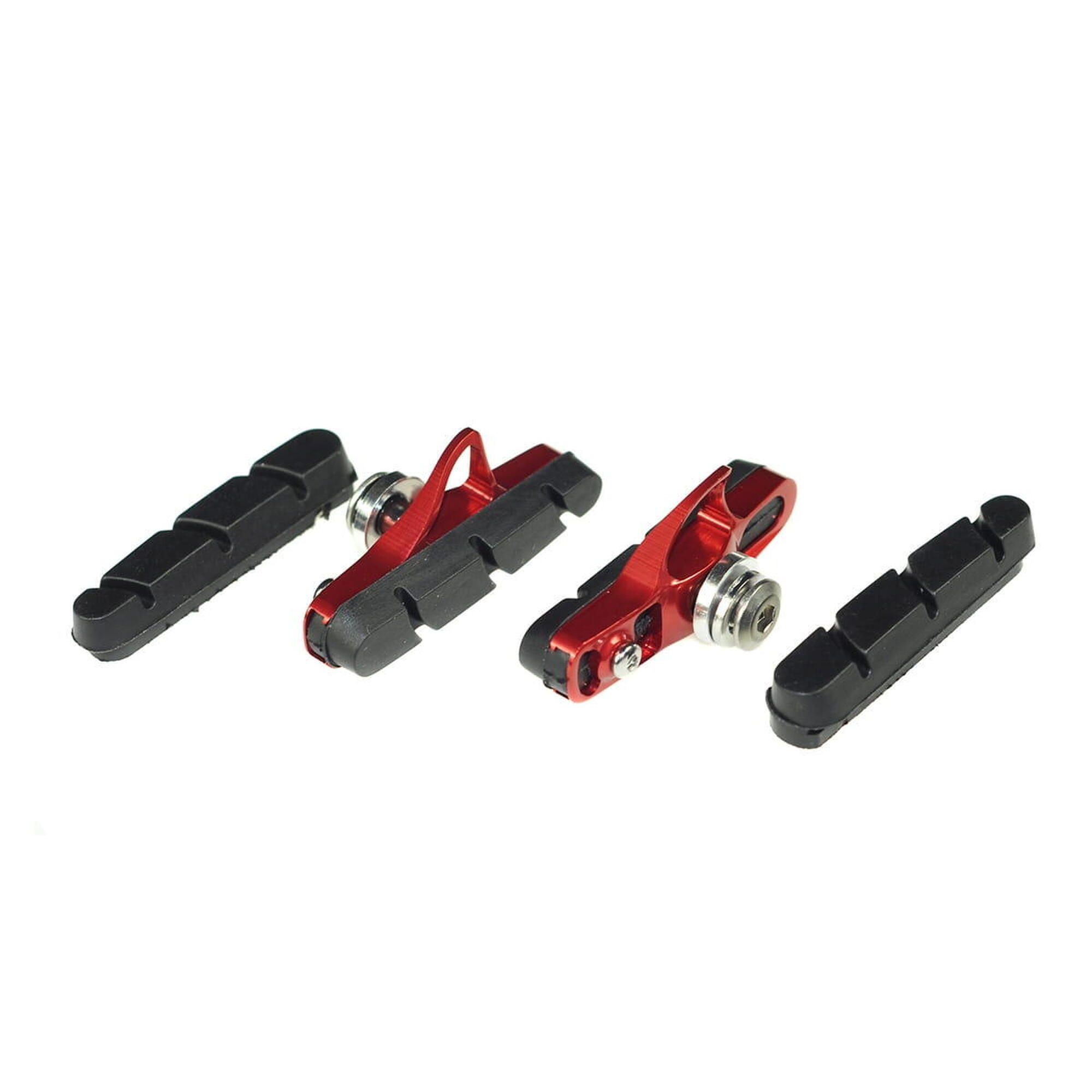 BLB BRICK LANE BIKES Brake Pads Bremsschuhe und Bremsbeläge - für Aluminium Felgen - rot