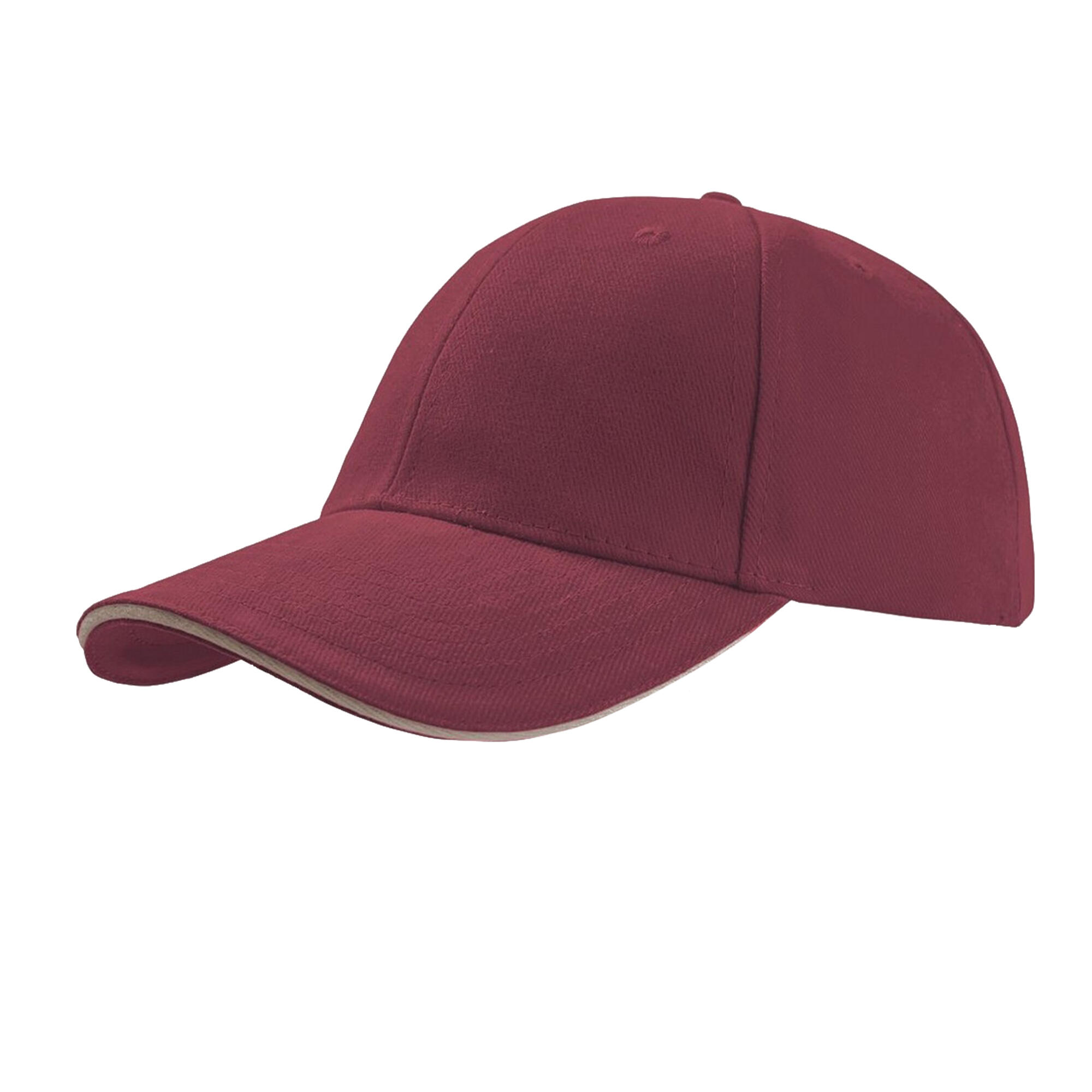 ATLANTIS Liberty Sandwich Heavy Brush Cotton 6 Panel Cap (Pack Of 2) (Burgundy)