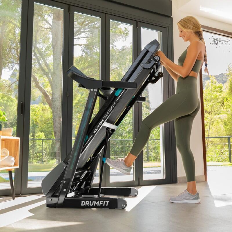 Cecotec Cinta de Correr Plegable DrumFit WayHome 1600 Runner Sprint. 1900  W, 1-16 Km/h, 12 Programas, Sistema de Amortiguación, Panel LCD, Superficie  de Carrera de 130x40cm, Inclinación Motorizada : : Deportes y aire  libre