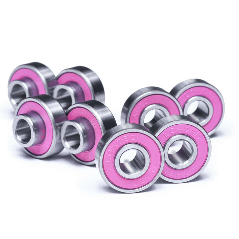 LOADED BOARDS LOADED JEHU V2 LONGBOARD / SKATEBOARD BEARINGS inc INTEGRATED SPACERS – 8 PACK