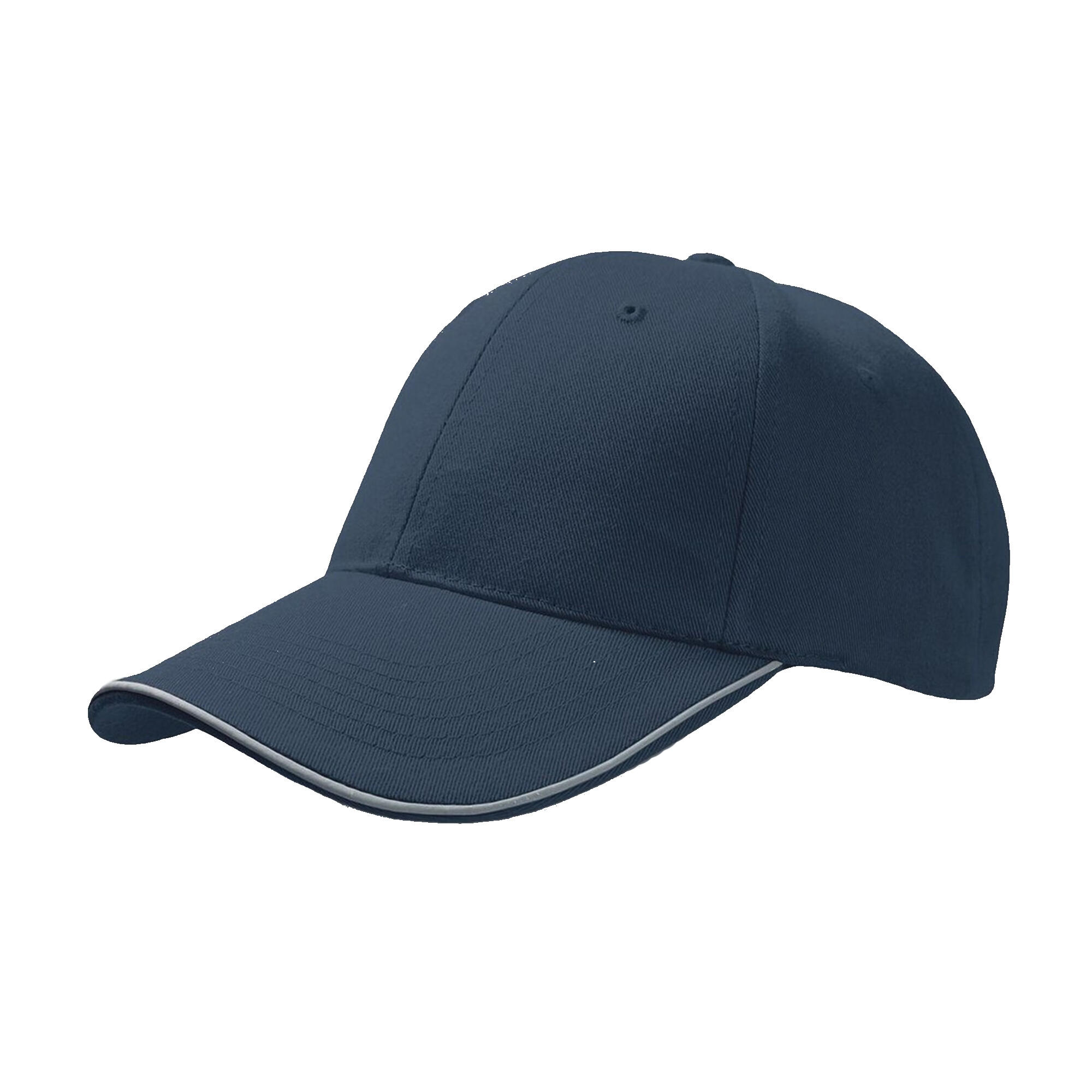 ATLANTIS Reflect 6 Panel Reflective Piping Baseball Cap (Navy)