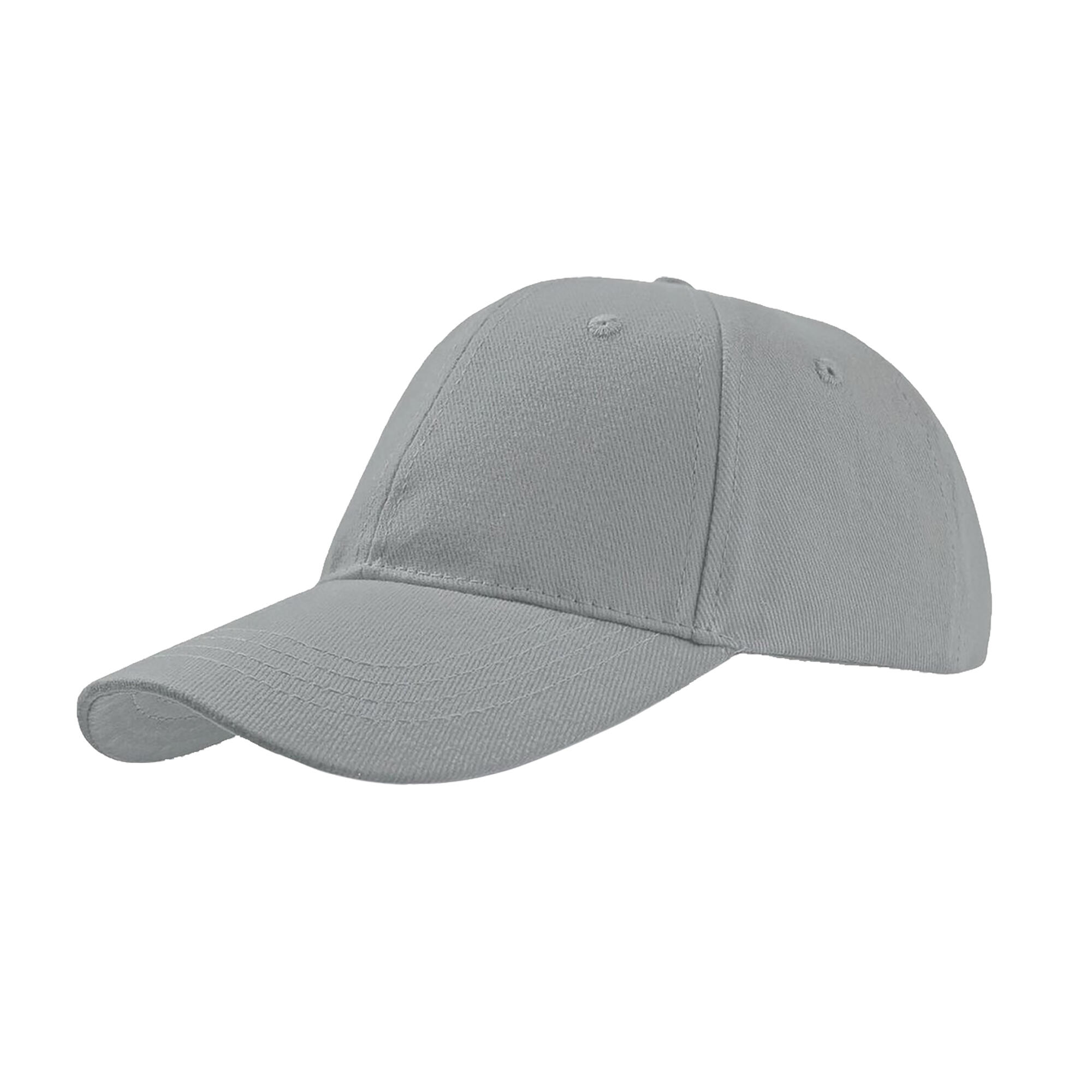 Liberty Six Buckle Brushed Cotton 6 Panel Cap (Grey) 1/3