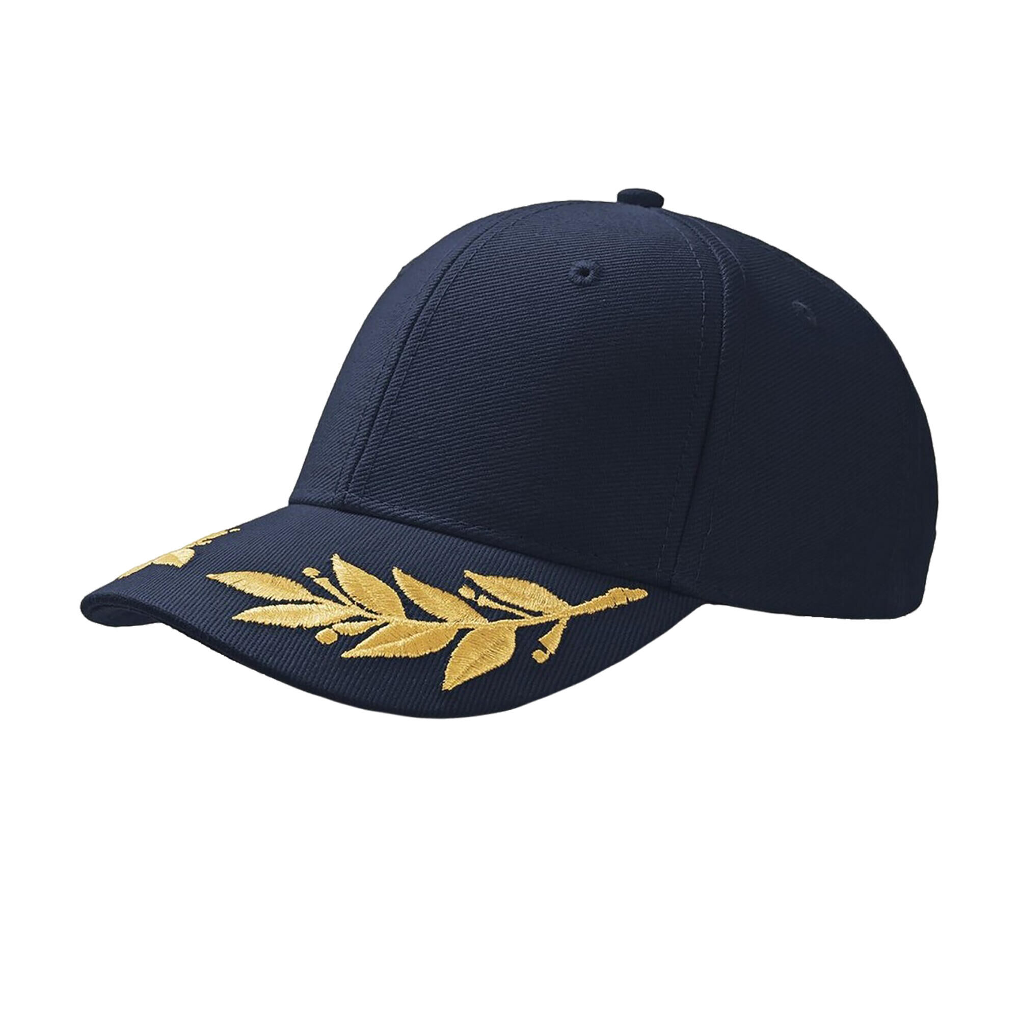 ATLANTIS Winner Laurel Embroidered Cap (Pack Of 2) (Navy)