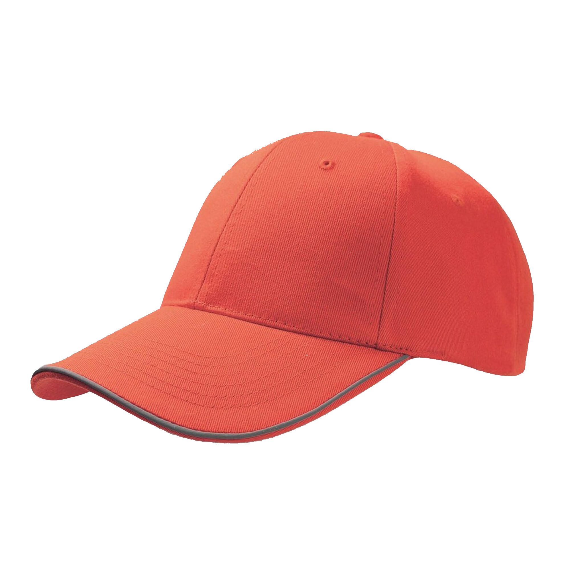 ATLANTIS Reflect 6 Panel Reflective Piping Baseball Cap (Red)