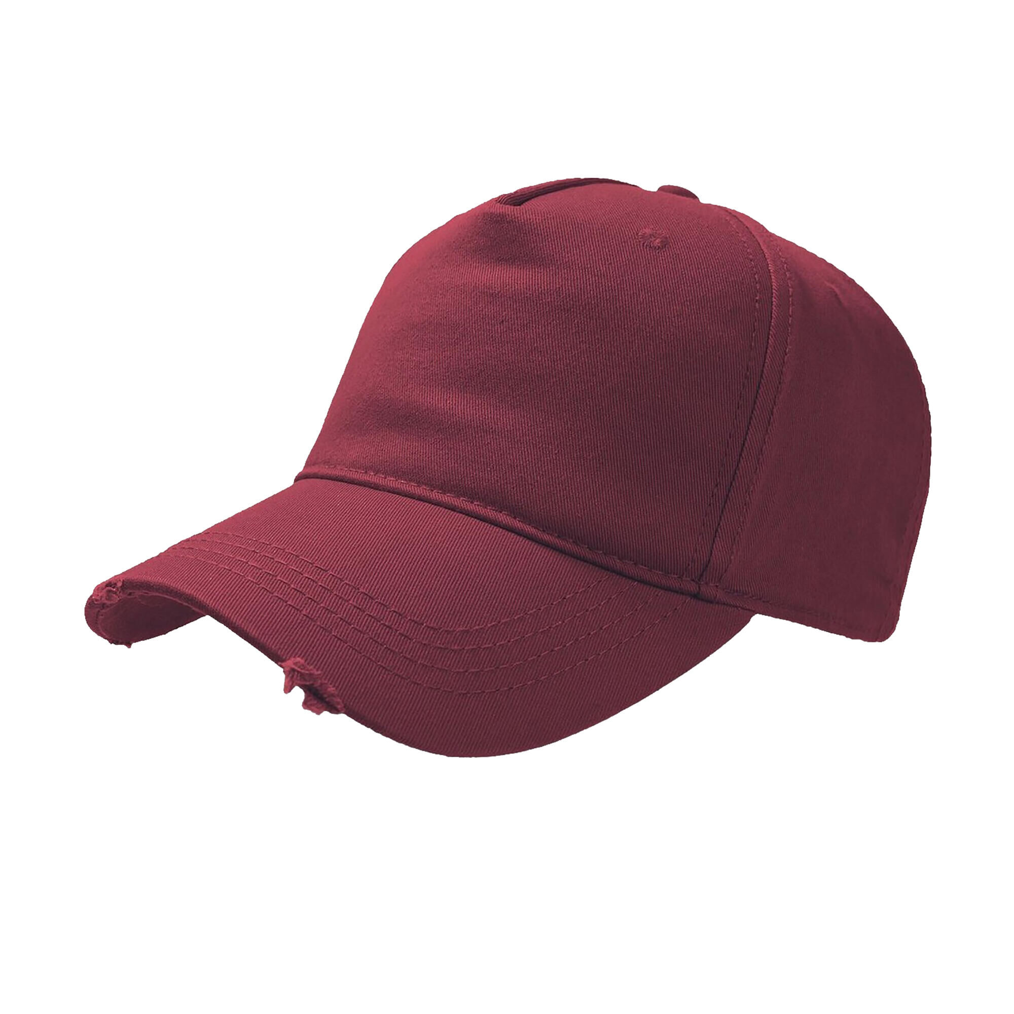 ATLANTIS Cargo Weathered Visor 5 Panel Cap (Pack of 2) (Burgundy)