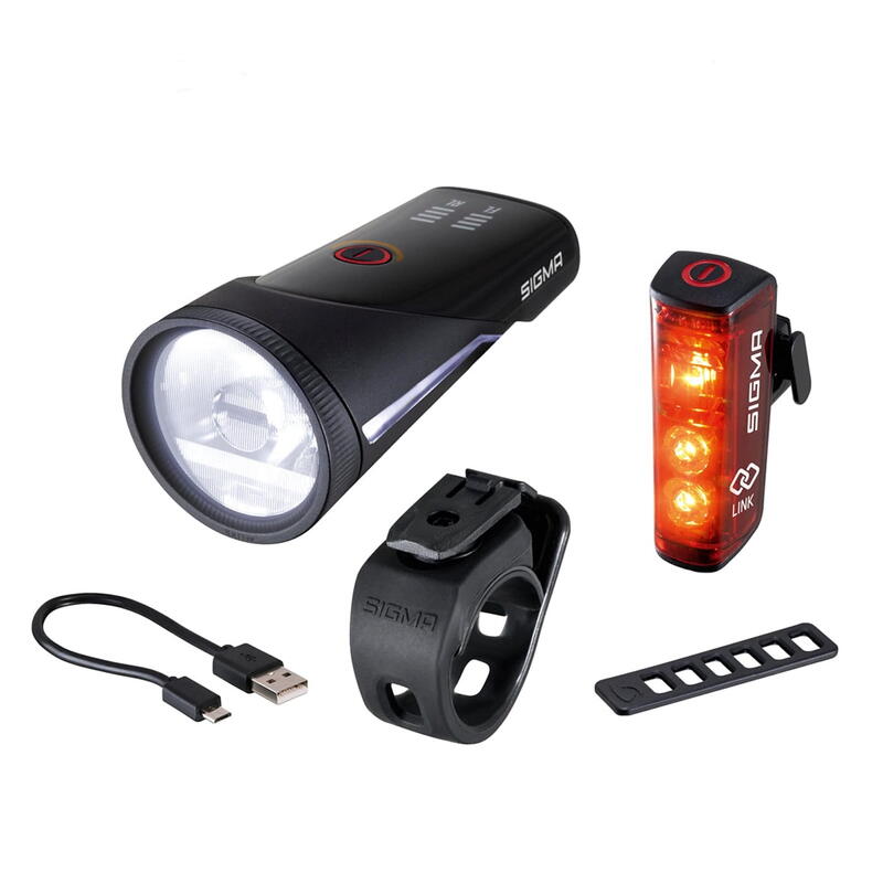 Beleuchtungsset Sigma AURA 100 USB-Scheinwerfer + Blaze-Link Rücklicht