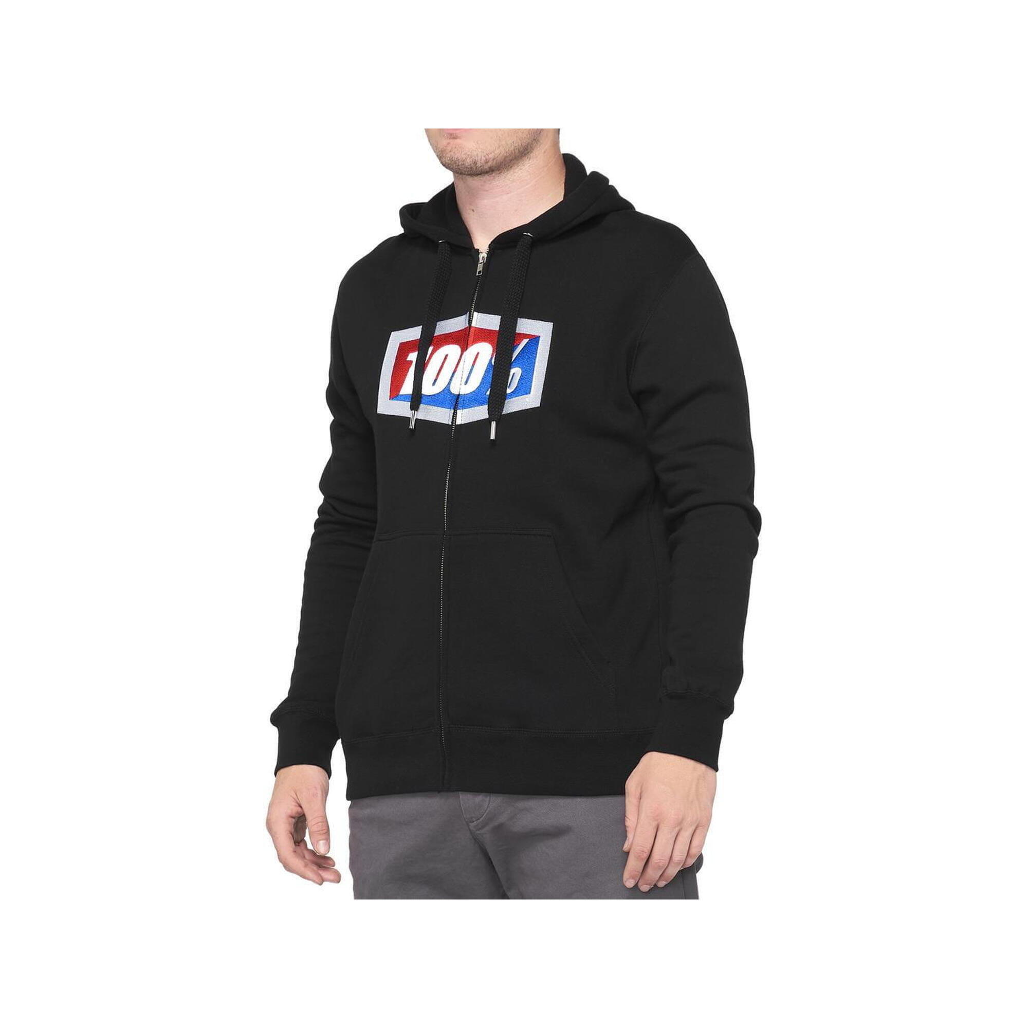 100% Official full-zip Hoody - black