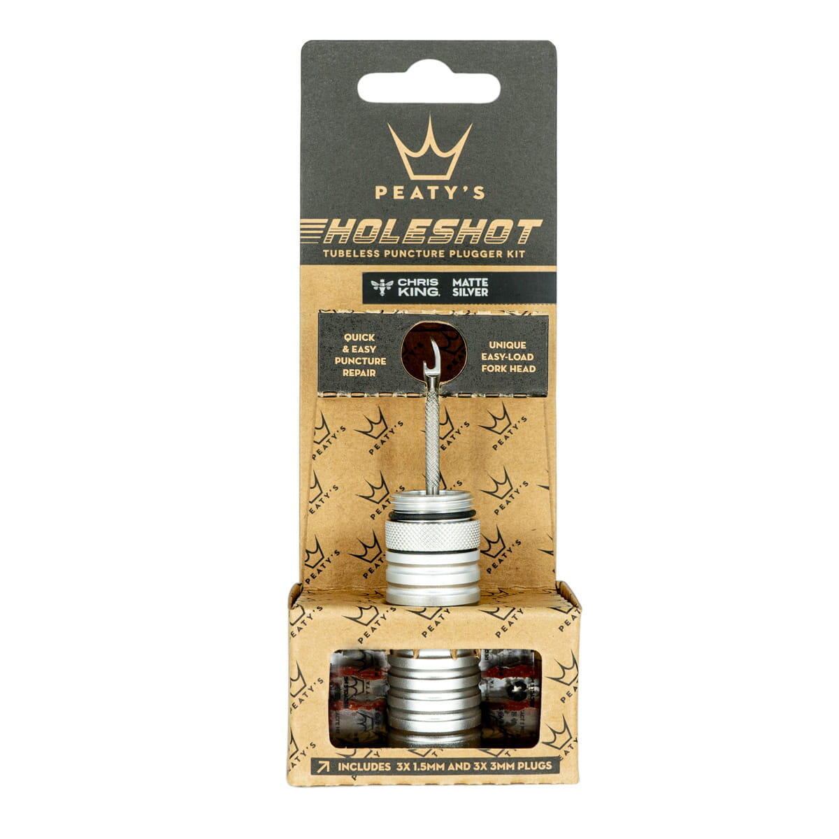 PEATY'S Peatys Holeshot Tubeless Puncture Plugger Kit - Silver