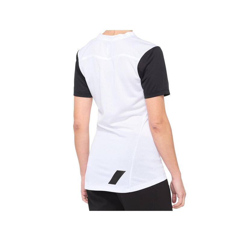 Maillot de manga corta para mujer Ridecamp - blanco/negro