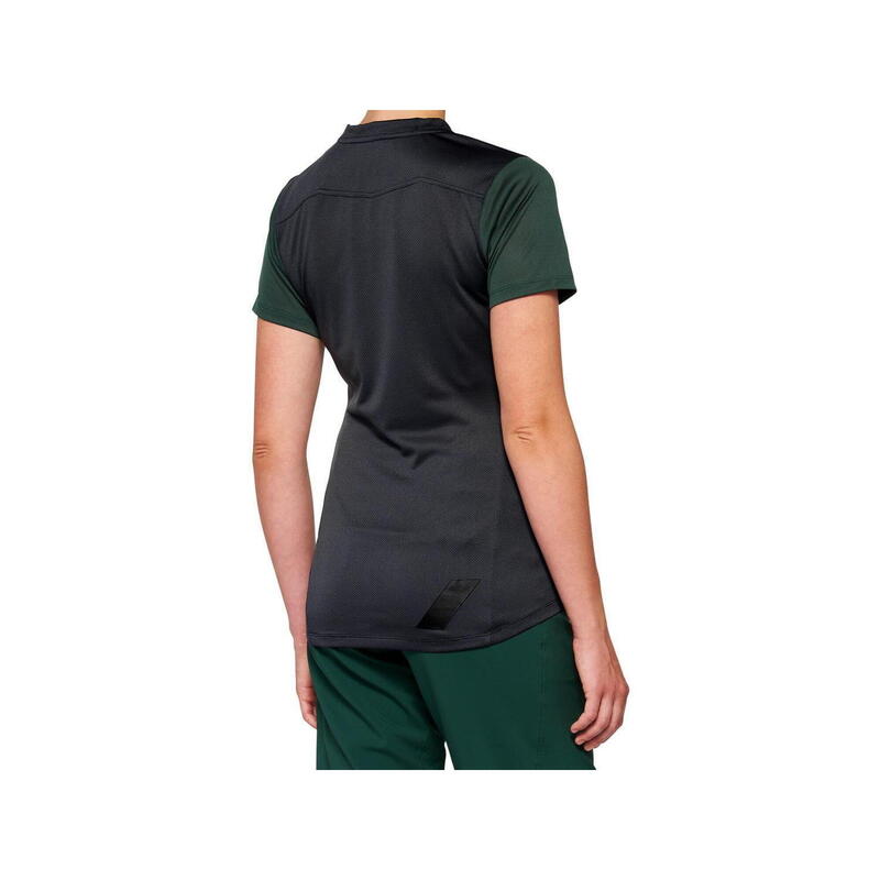 Maillot de manga corta para mujer Ridecamp - Carbón/verde bosque