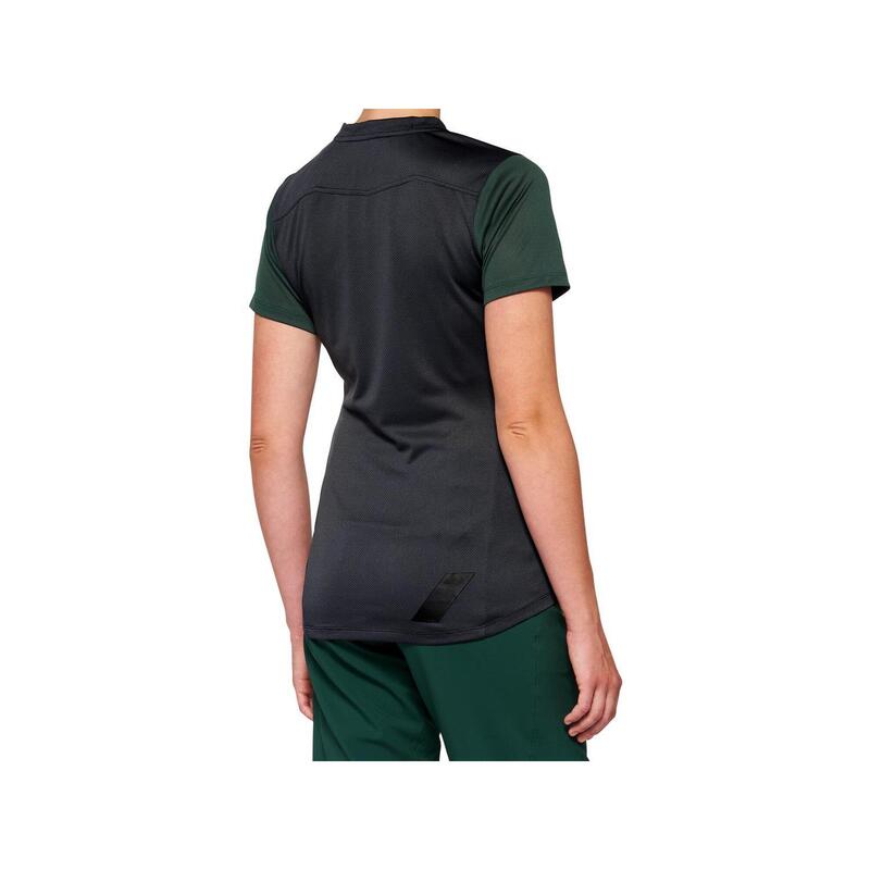 Ridecamp Womens Short Sleeve Jersey - Charcoal/Forest Green