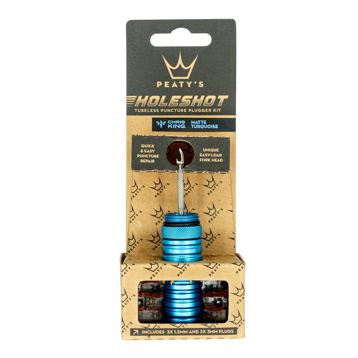 PEATY'S Peatys Holeshot Tubeless Puncture Plugger Kit - Turquoise