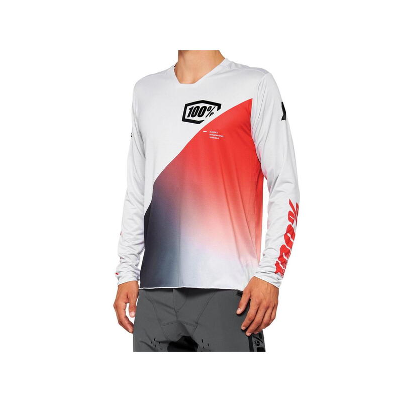 R-Core X Long Sleeve Jersey - Grey/Racer Red