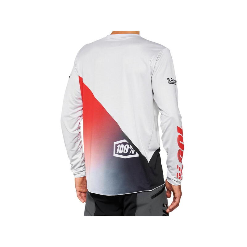 R-Core X Long Sleeve Jersey - Grey/Racer Red
