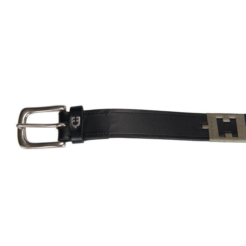 ceinture d'équitation en cuir avec motif géométrique
