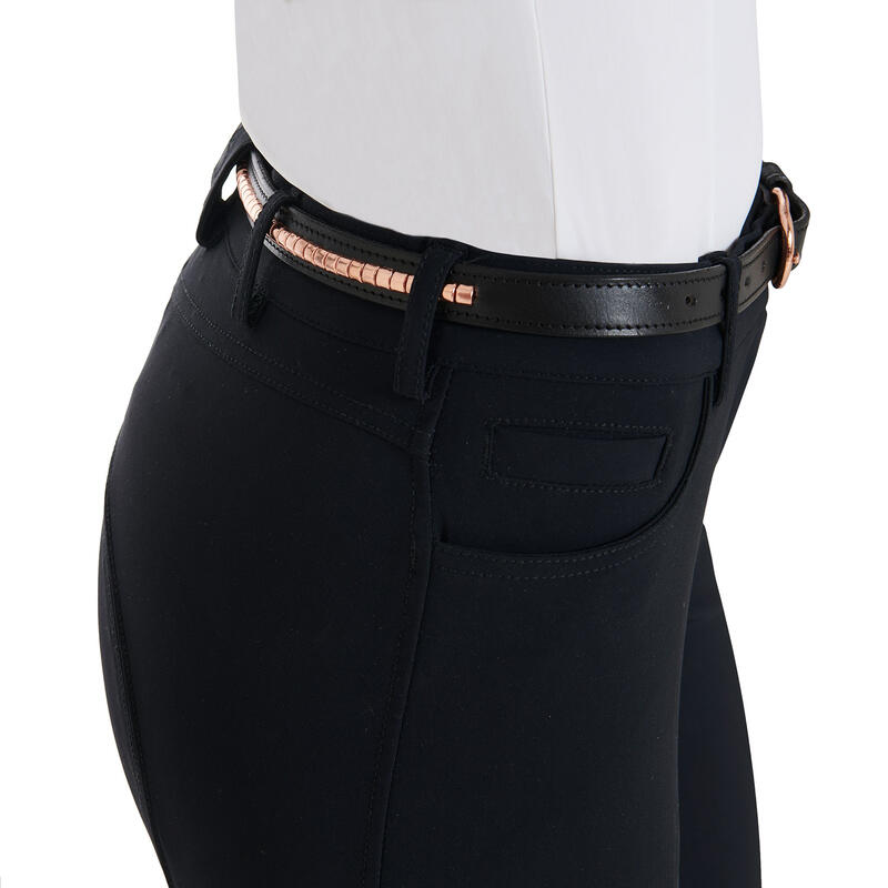 ceinture d'équitation en cuir avec motif clincher en or rose