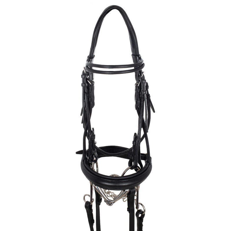 BRIGLIA DRESSAGE DOPPIO FRONTALINO TUBOLARE