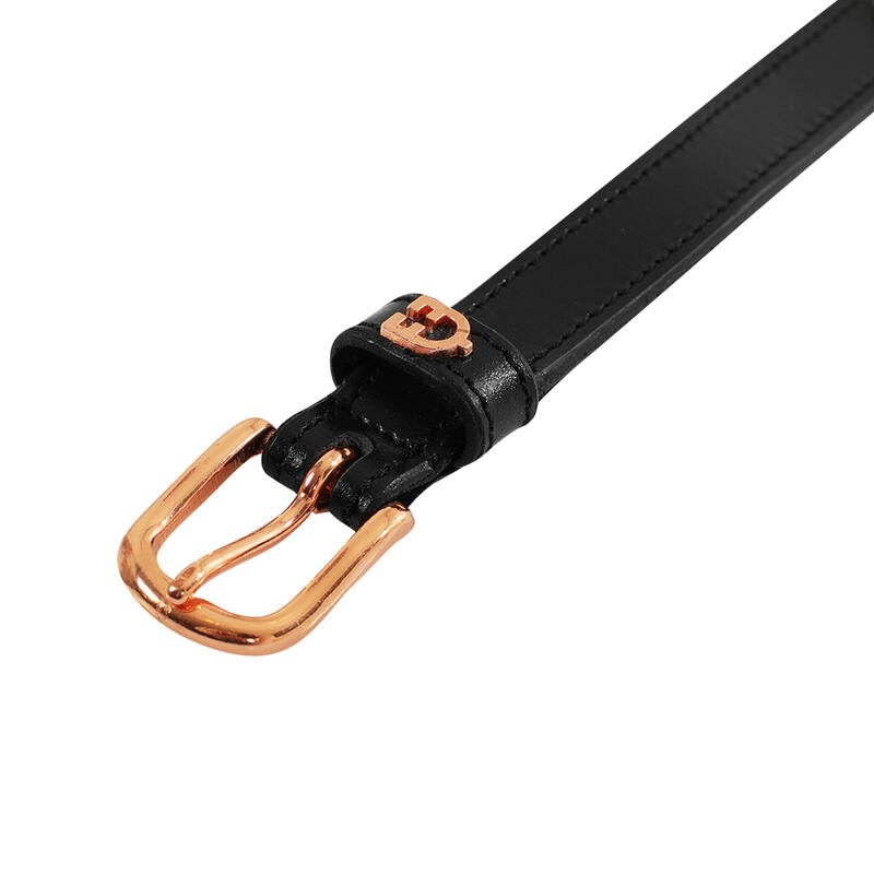 Ceinture d'équitation en cuir avec motif clincher en or rose