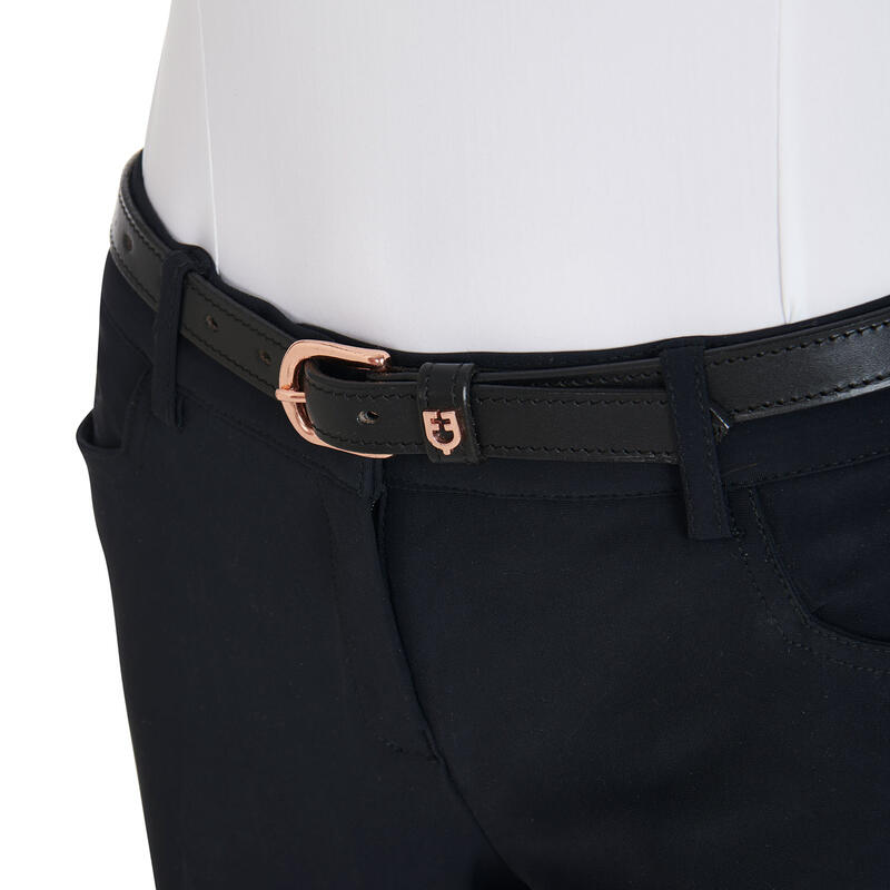 ceinture d'équitation en cuir avec motif clincher en or rose