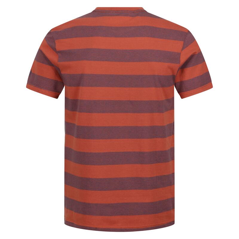 T-Shirt Ryeden Striped Coolweave para homem Vermelho / Cinzento