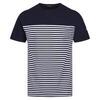 Heren Shorebay Gestreept Coolweave Tshirt (Marine / Wit)