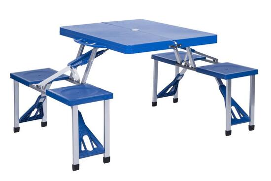 Table valise avec banc 4 personnes - BLEU