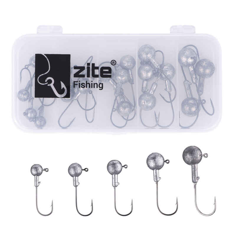 Jighaken Sortiment Light 24 Stk. 3,5g-14g Jigheads für Gummifische & Gummiköder