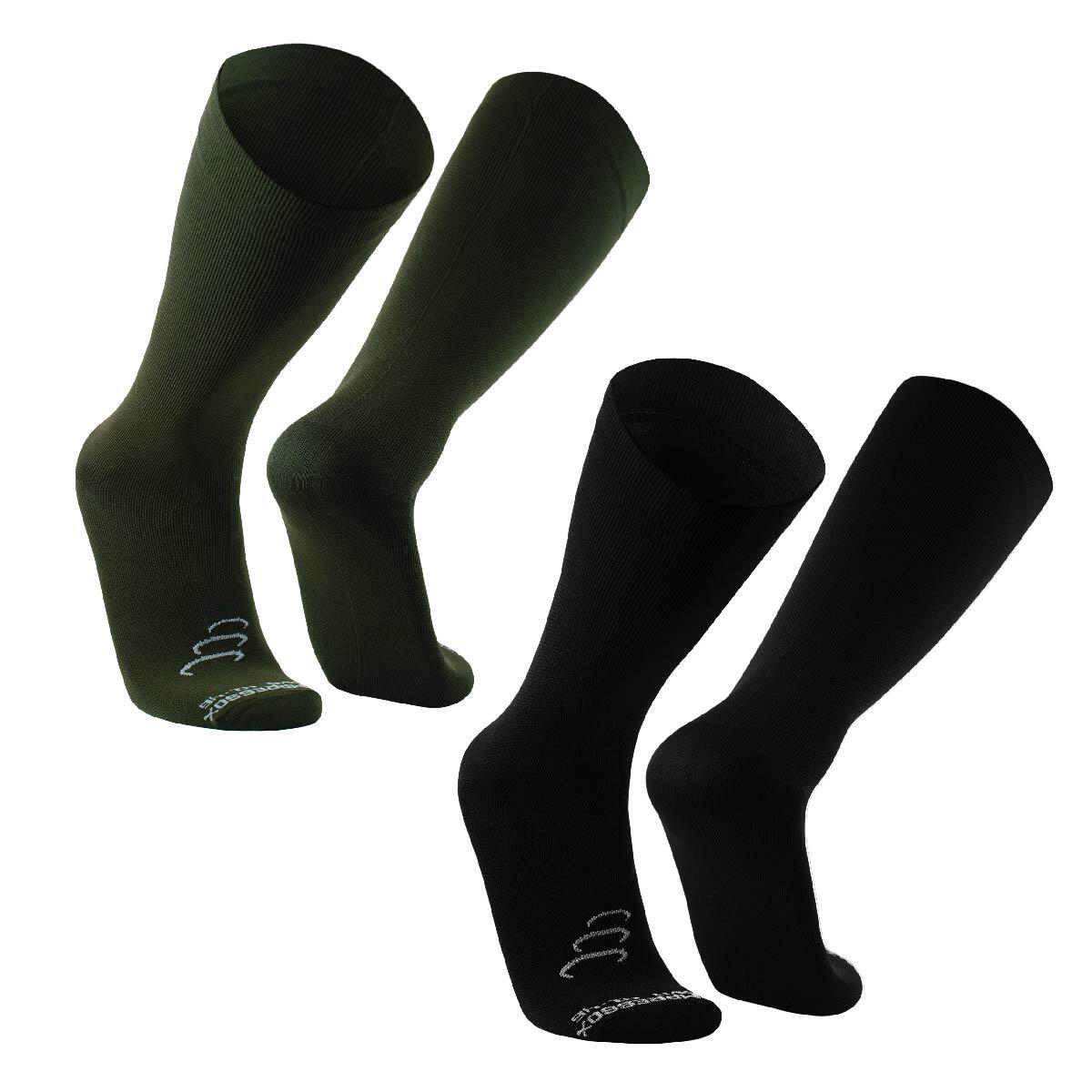 Silvera Nanotech - Chaussettes Compression 15-20 Homme Femme Récupération Varices Voyage Coton Pima - Chaussettes De Compression - Noir|vert - Sm - Decathlon