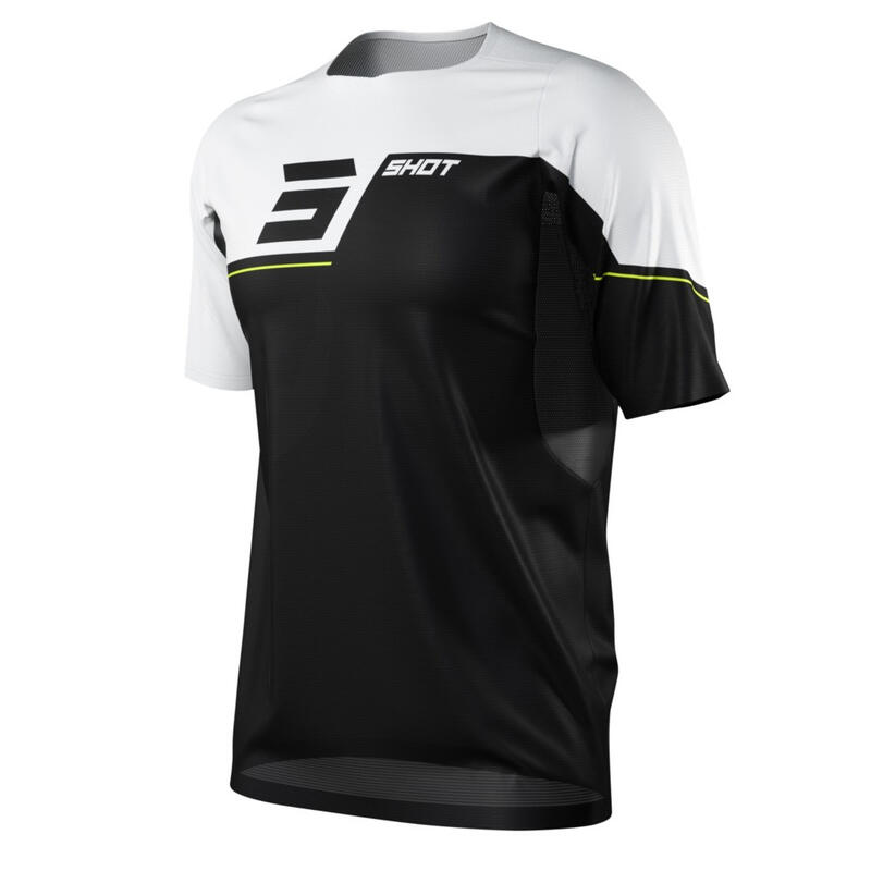 Maillot Manches Courtes Shot Revolt Noir/Blanc Enfant