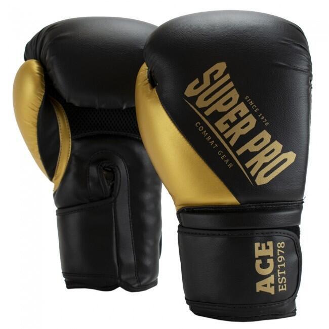 Gants de boxe Super Pro Combat Gear ACE - Noir/Or