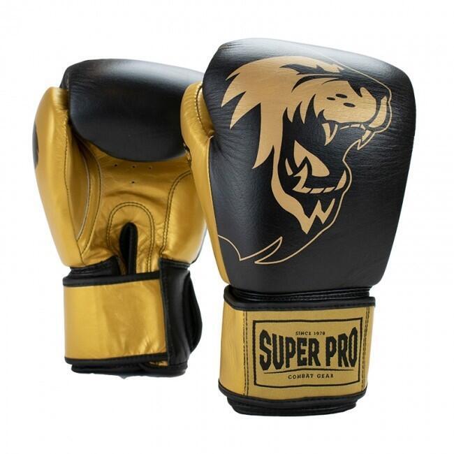 Super Pro Boxhandschuhe Undisputed, Größe L, Schwarz-Gold