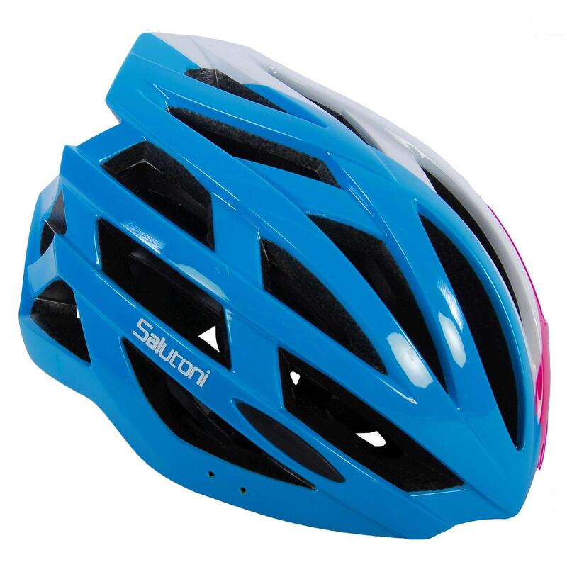 Casque de vélo femme Salutoni - Bleu Blanc Rose - 58-61 cm