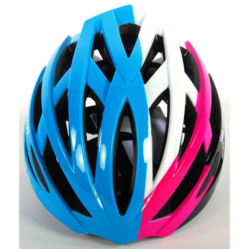 Casque de vélo femme Salutoni - Bleu Blanc Rose - 58-61 cm