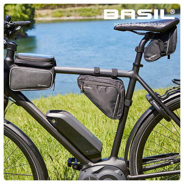 Basil Sport Design frametas M - zwarte fietstas - 1,7L - waterafstotend -