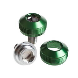 Alloy Cup Crank Bolts - Boulons de manivelle - Vert