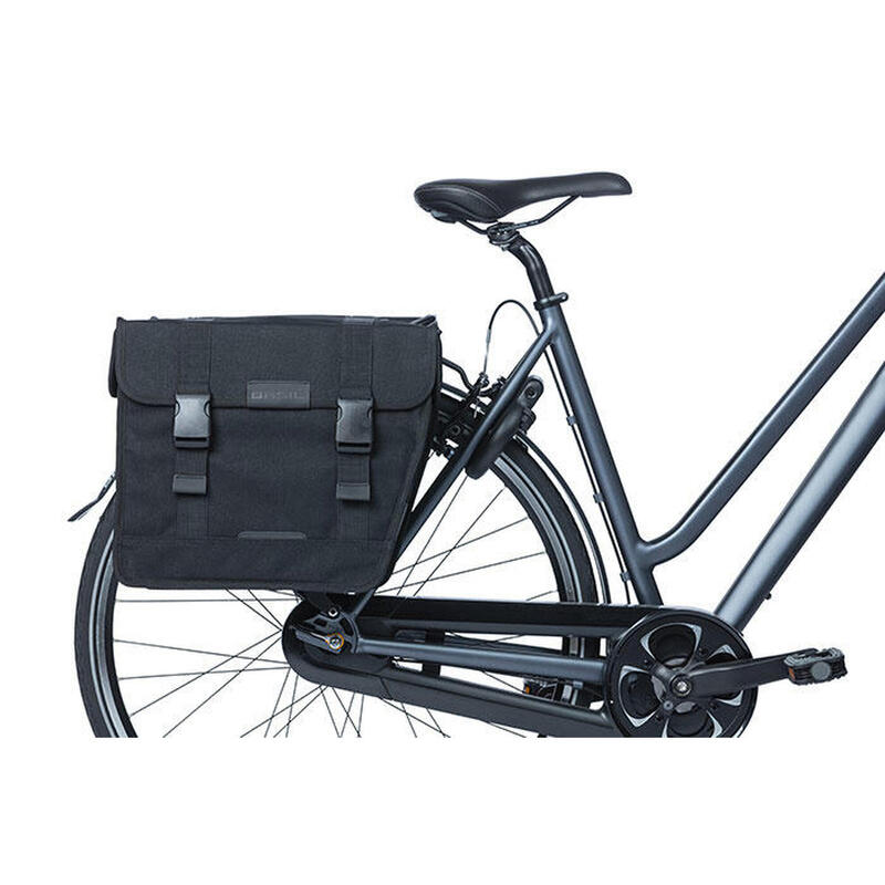 Basil Kavan Eco Classic Routed - Double Bicycle Bag - 46 litres - noir