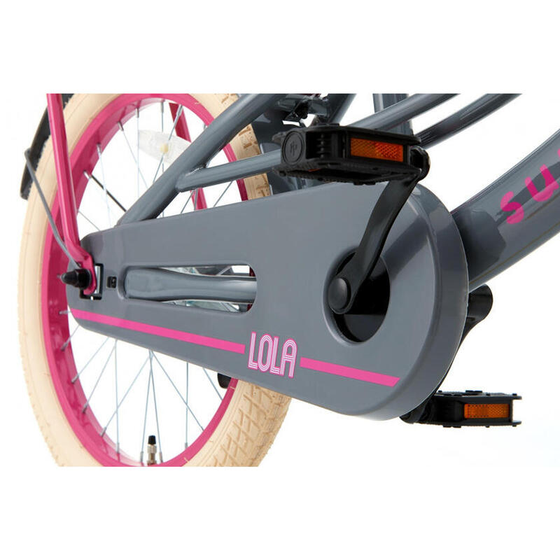 SuperSuper Lola Kinderfahrrad - Mädchen Grau / Pink