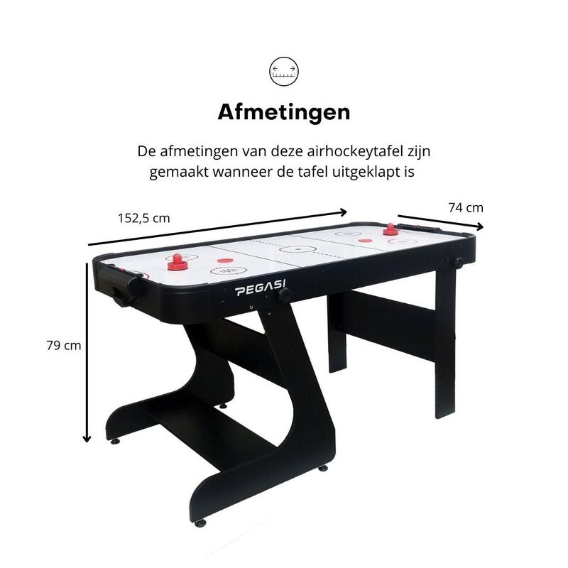 Pegasi airhockeytafel Blizzard 5ft inklapbaar