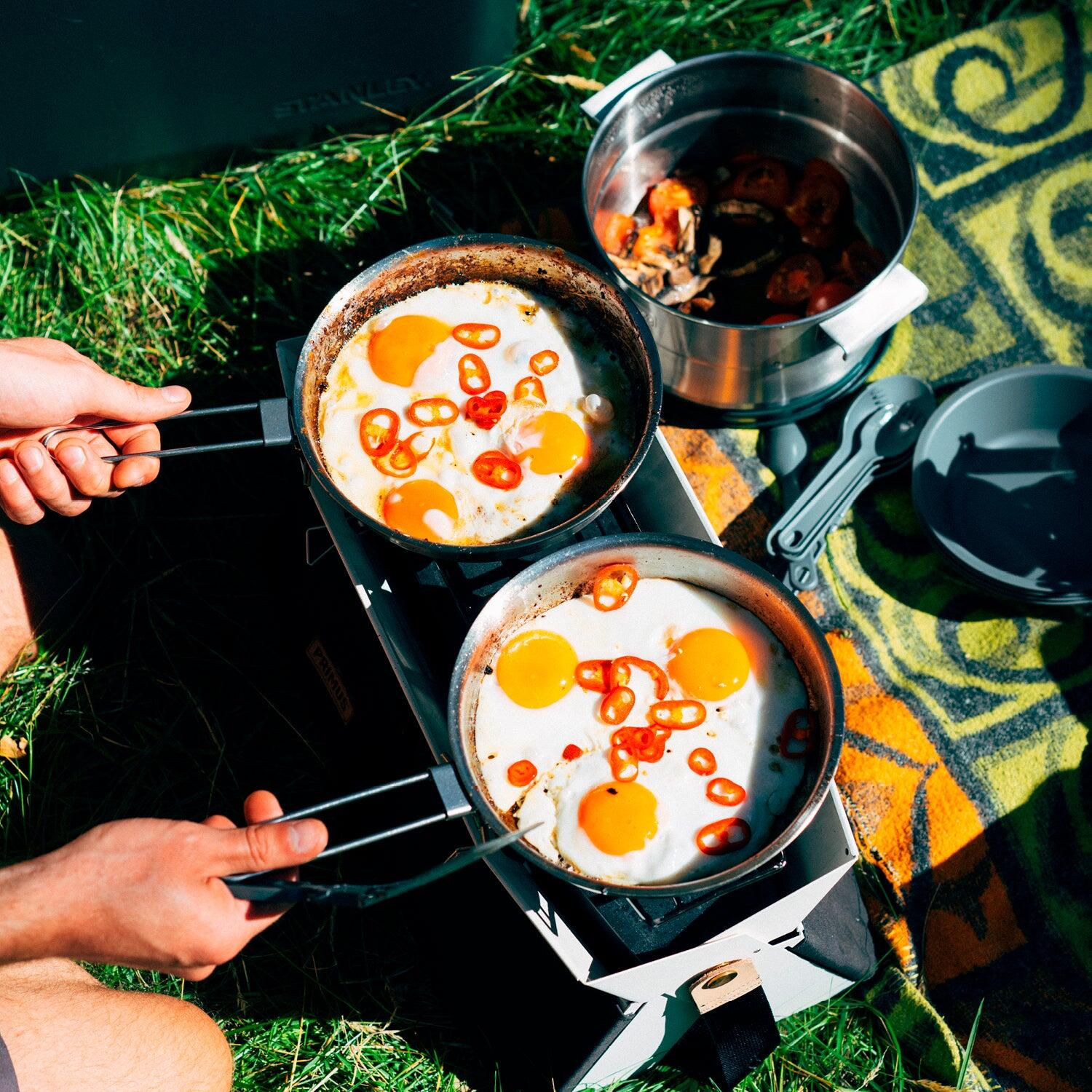 9-Delige Lichtgewicht RVS Koekenpan Kookset Camping - Trekking Wandelen Kamperen 6/9