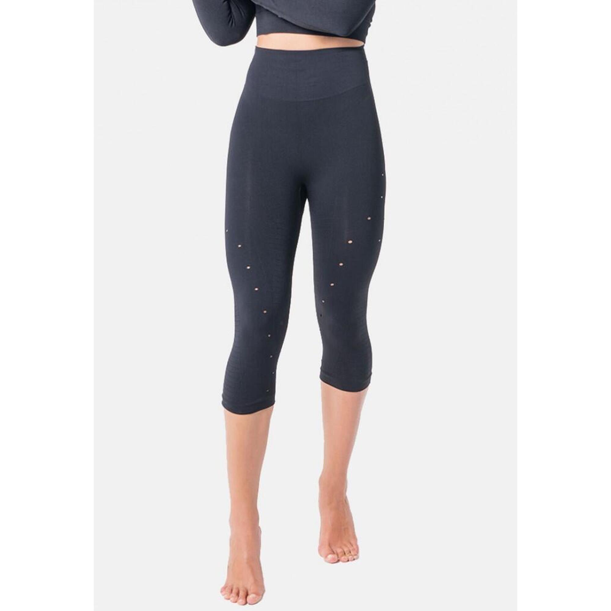 Anaissa - Legging Femme Fitness Sans Coutures Fibre Emana Taille Haute Namasté - Corsaire - Noir - 42 M/l - Decathlon