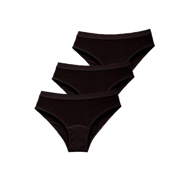 Pack de 3 Bragas menstruales de algodón orgánico para flujo abundante, Boston