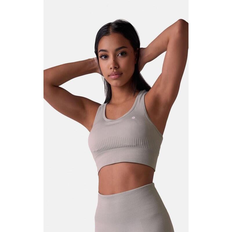 Brassière sans coutures Fitness Maintien modéré Gris Natura