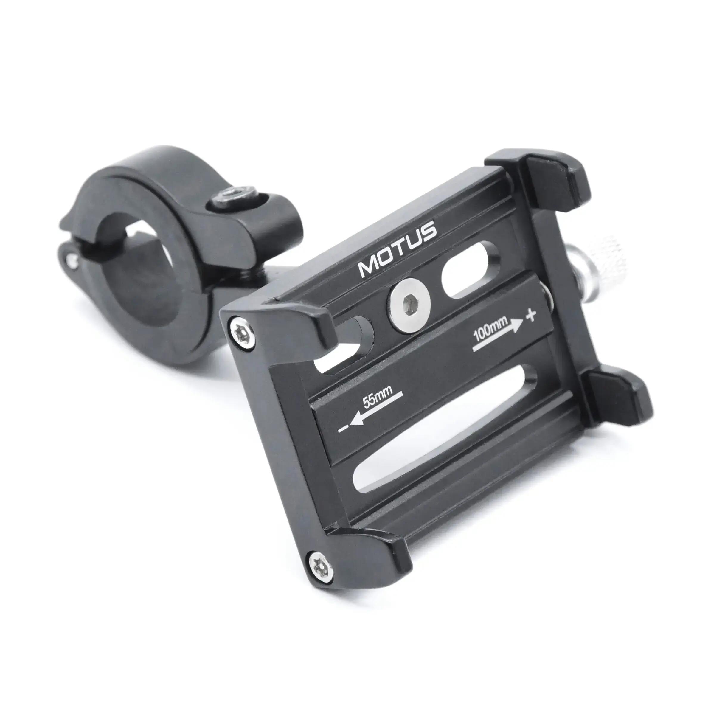 Aluminum phone holder for motorcycle, bicycle, scooter handlebar Motus
