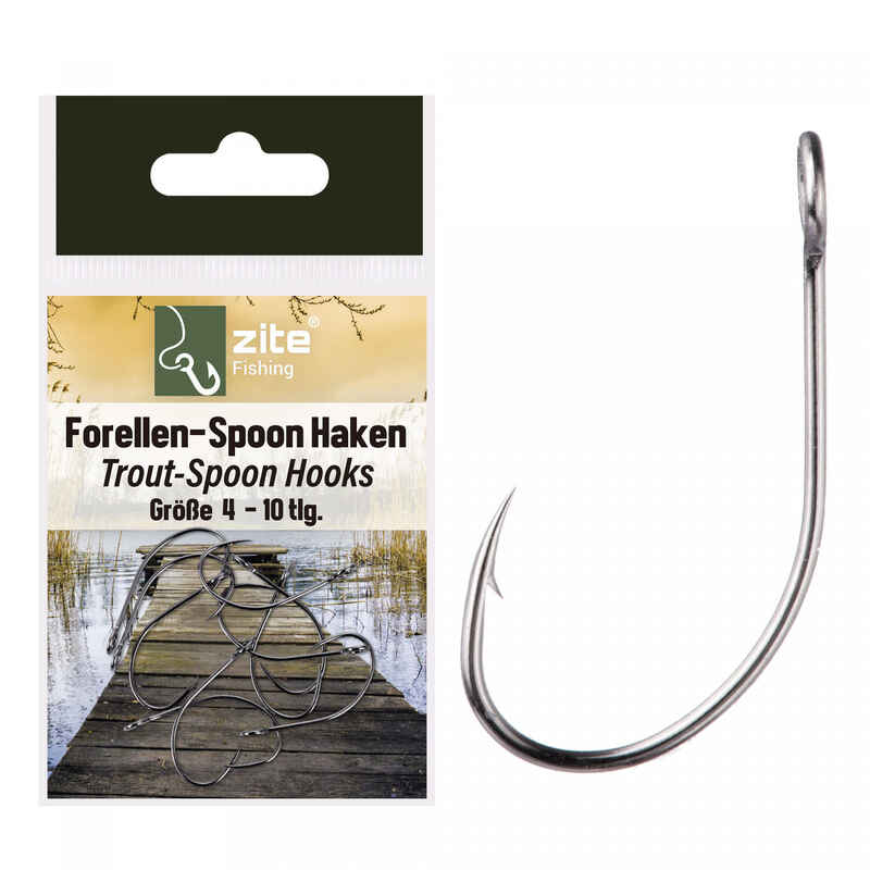 Scharfe Forellen-Spoon-Haken 10 Stück Ultra-Light Angelhaken Größe 4