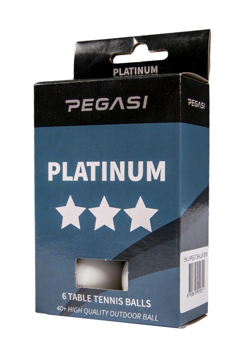 Pegasi 3 ster pingpong ballen 6st. Wit 3/3
