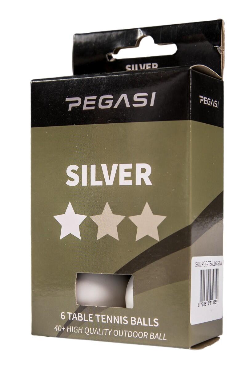Pegasi 1 ster pingpong ballen 6st. Wit 3/3