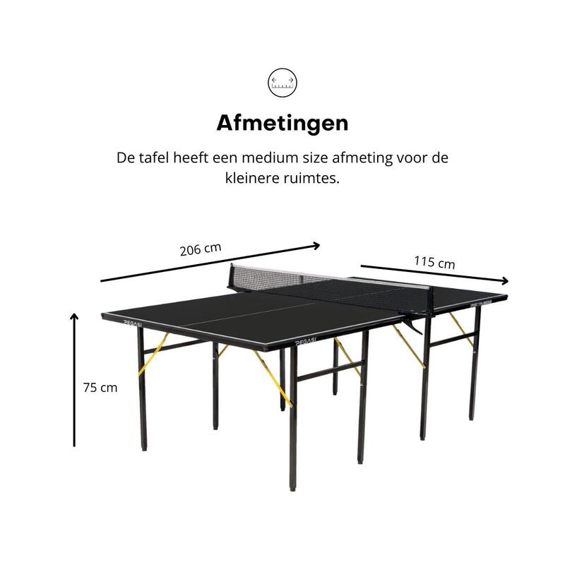 Table de tennis de table 75% Pegasi Sport Black Edition intérieure
