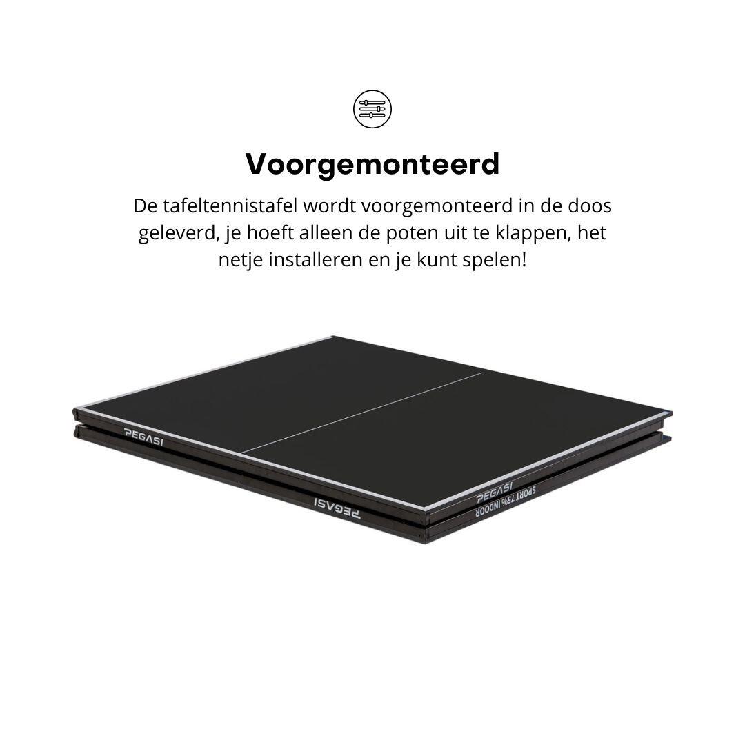 Tafeltennistafel 75% Midi Pegasi Black indoor 4/6