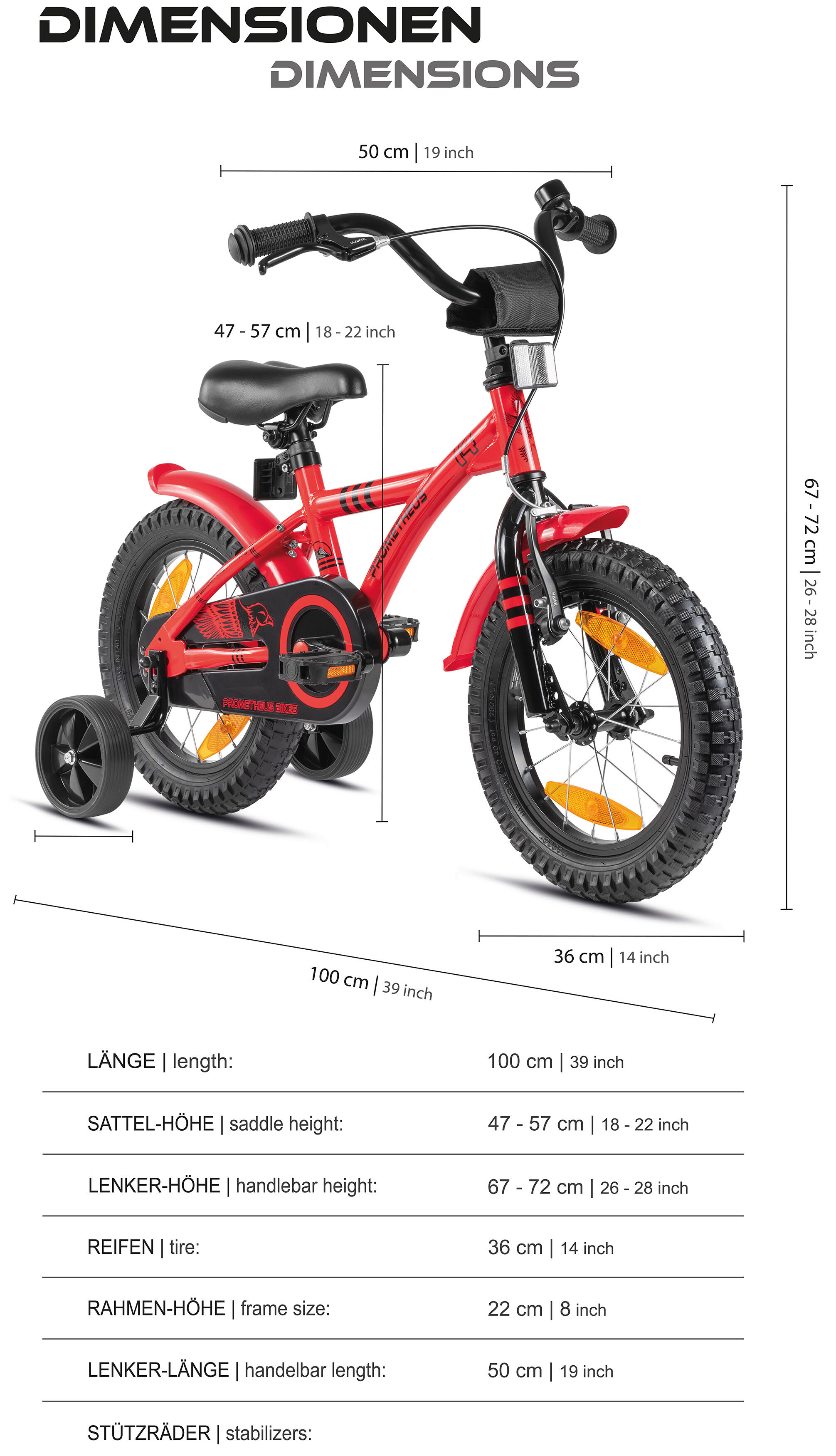Kinderfiets 14 inch vanaf 3 -5 jaar fiets met terugtraprem en zijwieltjes 6/8